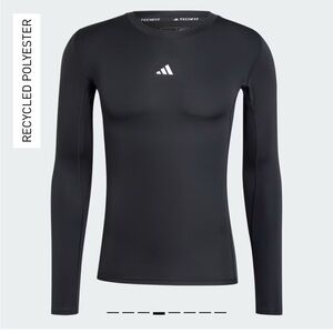 Adidas Men’s Black Techfit Long Sleeve Shirt